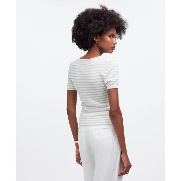 NWOT Madewell Micro-Rib Sweater Tee in Monument Size XXS - Picture 5 of 9